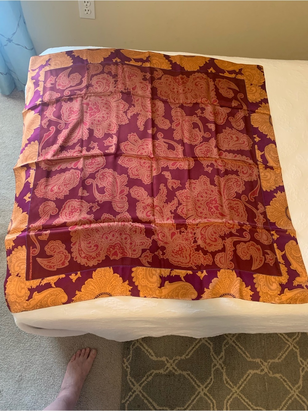 Silk square designer scarves. Bundle of 2-Adrienne Vittadini and Adrienne Landau